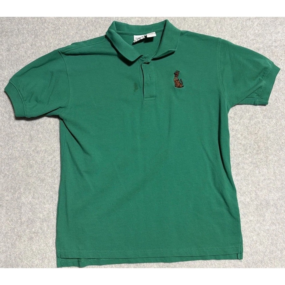 Vintage 1997 Warner Bros Kids Scooby Doo Green Polo Embroidered Medium